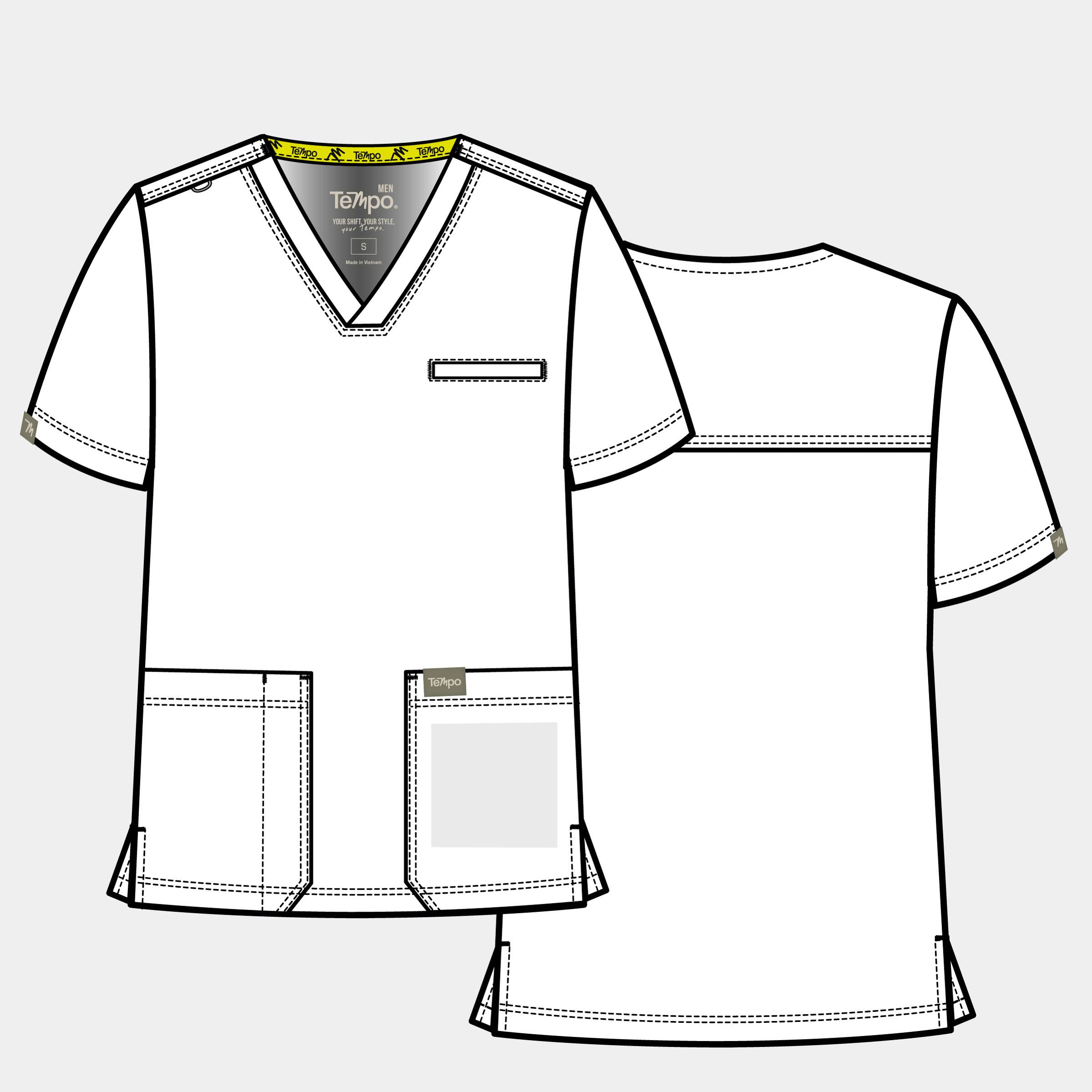 Tempo Men'S 3 Pocket V-Neck Top | T171 3 Tempo men's 3 pocket v-neck top | t171
