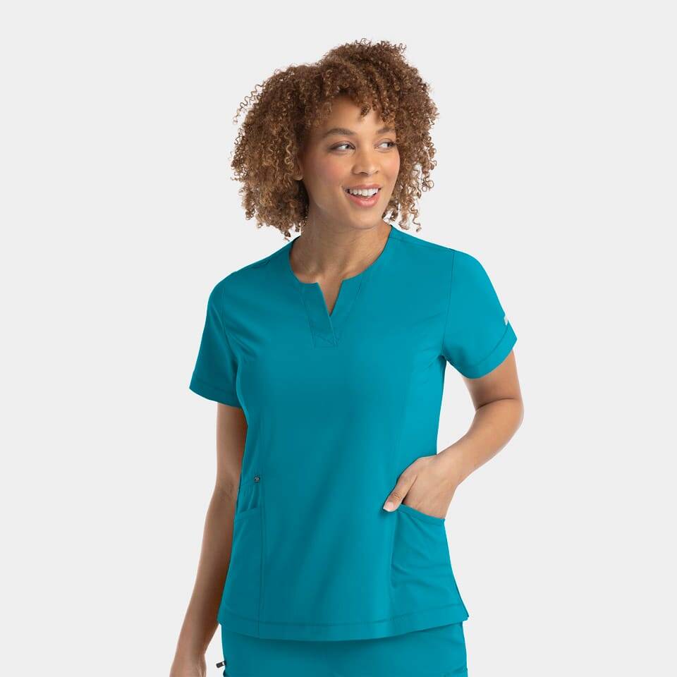 Women'S Notched Crew Neck Top | Epic Scrubs 4802 3 Women's notched crew neck top | epic scrubs 4802